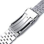 20mm Super Jubilee 316L Stainless Steel Watch Bracelet Straight End, V-Clasp Brushed, фото 7