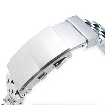 19mm, 20mm, 21mm, 22mm or 23mm Super Engineer II Solid Stainless Steel Watch Bracelet, Brushed, Wetsuit Clasp