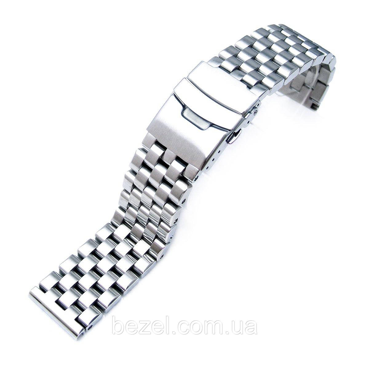 20mm, 22mm or 24mm Brushed Super Engineer Solid Link 316L Stainless Steel Bracelet , Straight Lug