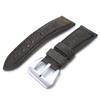 26mm MiLTAT Destroyed Vintage Brown Leather Watch Strap, Black Stitching