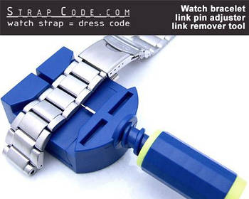 Watch link bracelet pin adjuster, link remover tool