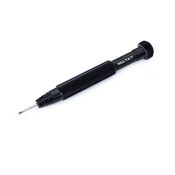 MiLTAT Black Aluminum Round Knurled Shank Screwdrivers, 4 interchangeable blades
