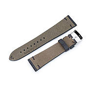 20mm or 22mm MiLTAT Italian Handmade Hornback Alligator Dark Grey Watch Strap, фото 3