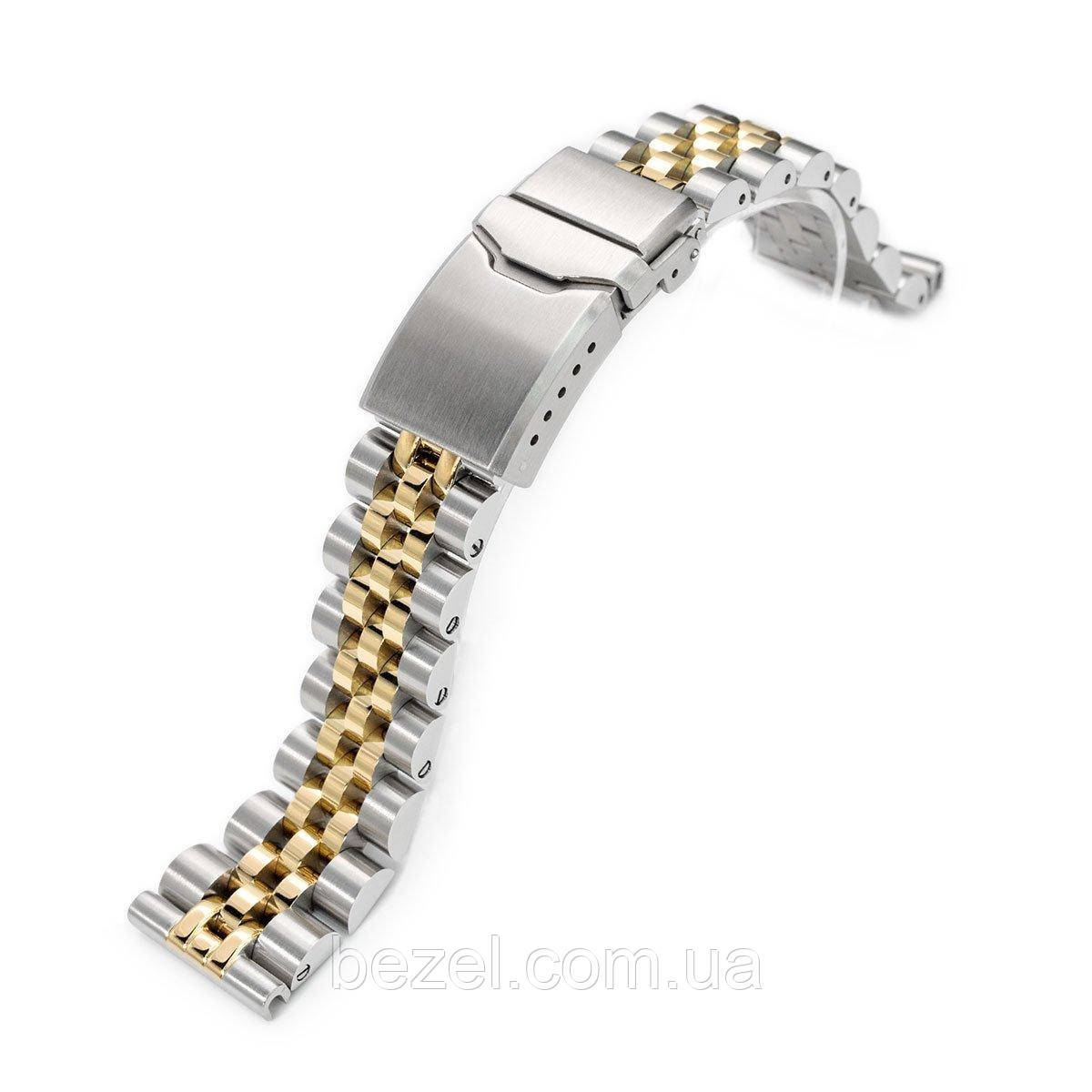 22mm ANGUS Jubilee 316L Stainless Steel Watch Bracelet Straight End 1.8 Універсальний Ver., Two Tone IP Gold,