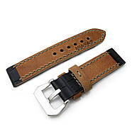 22mm MiLTAT Antipode Watch Strap Matte Black CrocoCalf in Grey Hand Stitches, фото 3