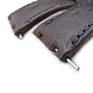 Scratch Brown Pattern of Art Leather Watch Strap, Dark Navy Wax thread , custom made for Audemars Piguet Royal, фото 2