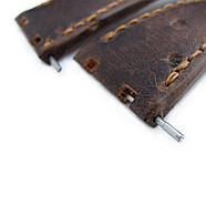 Dark Brown Chesse Holes Leather of Art Watch Strap, Brown Wax thread, custom made for Audemars Piguet Royal, фото 2