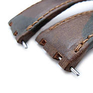 Camo Pattern of Art Leather Watch Strap, Wax thread Brown Stitching, custom made for Audemars Piguet Royal Oak, фото 2