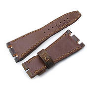 Camo Pattern of Art Leather Watch Strap, Wax thread Brown Stitching, custom made for Audemars Piguet Royal Oak, фото 4