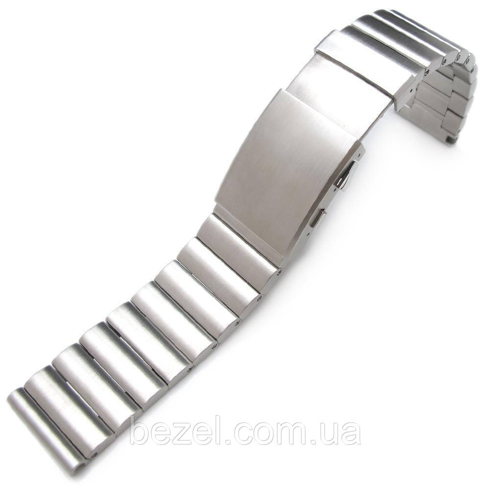 24mm Bandoleer 316L Straight End Stainless Steel Watch Band Diver Extension Clasp