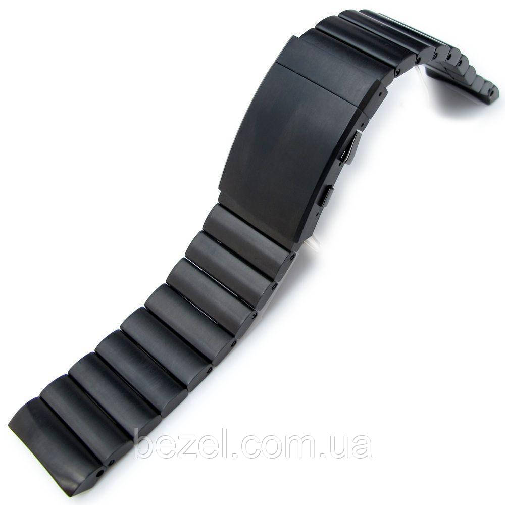 24mm Bandoleer Soild 316L stainless Steel PVD Black Replacement band for Panerai 44mm