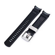22mm Crafter Blue - Black Rubber Curved Lug Watch Strap for Tudor Black Bay M79230, фото 4