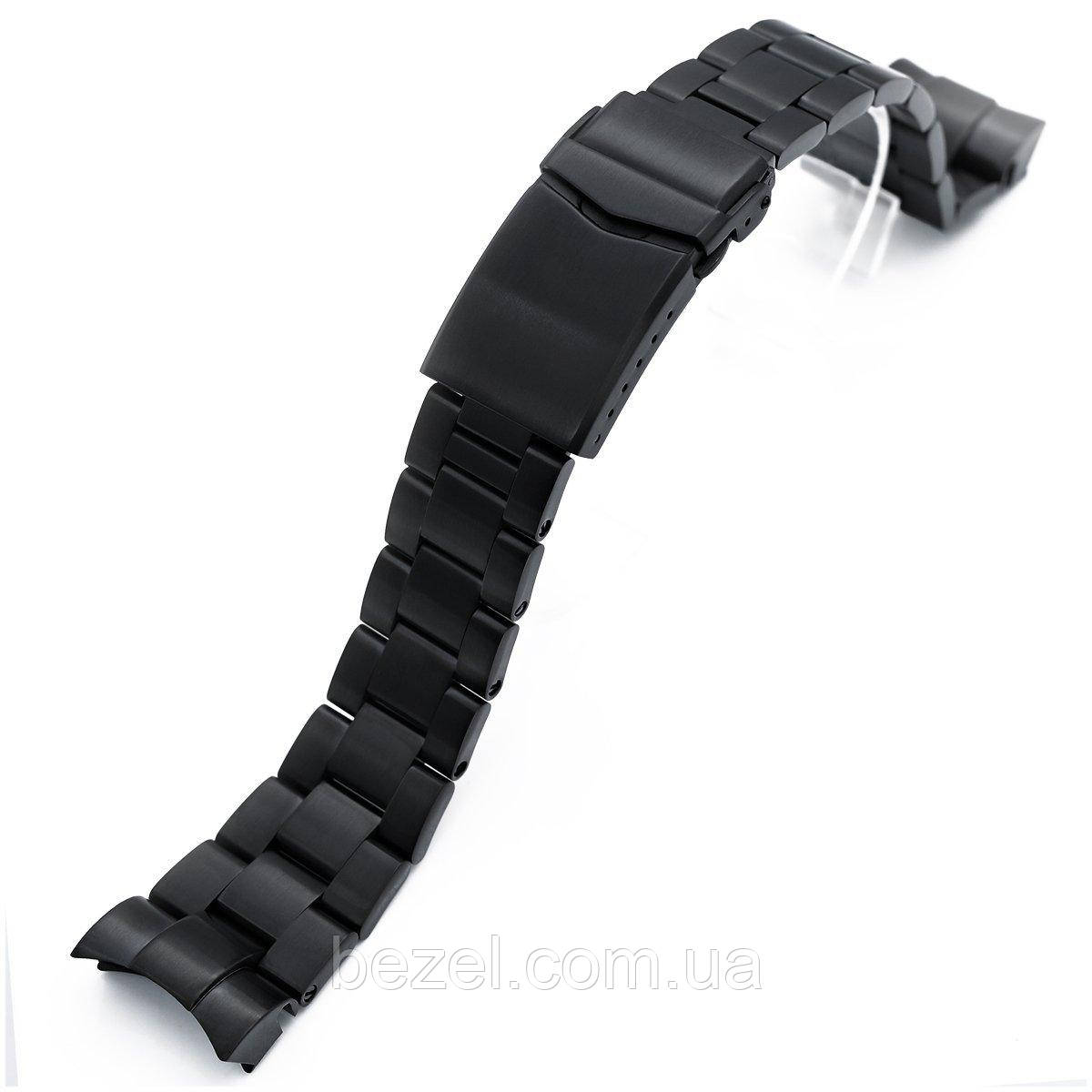 22mm Super 3D Oyster 316L Stainless Steel Watch Bracelet for Tudor Black Bay, V-Clasp PVD Black