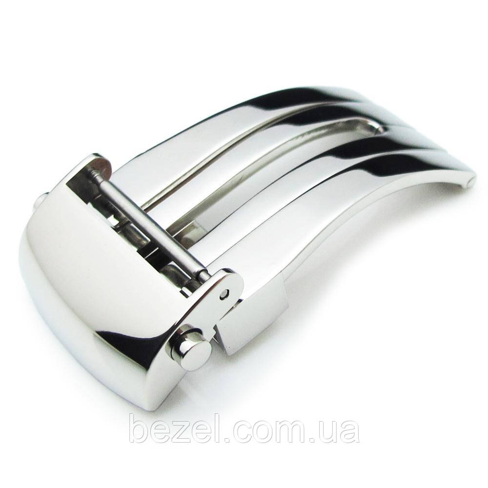 18mm or 20mm Deployment Buckle / Clasp 316L Solid Stainless Steel, for Leather Watch Strap (Polish)