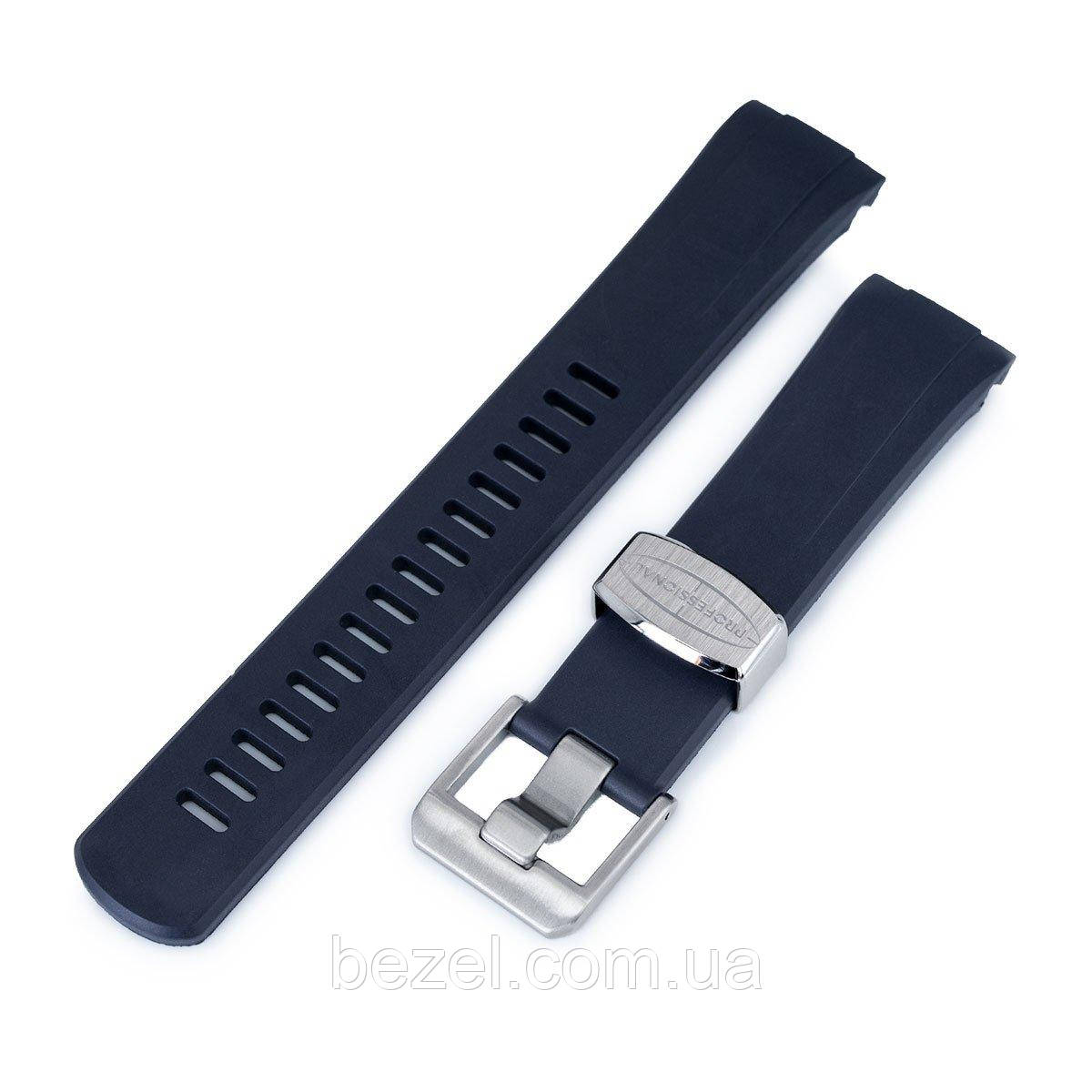 22mm Crafter Blue - Navy Blue Rubber Curved Lug Watch Band for Seiko Turtle SRP777