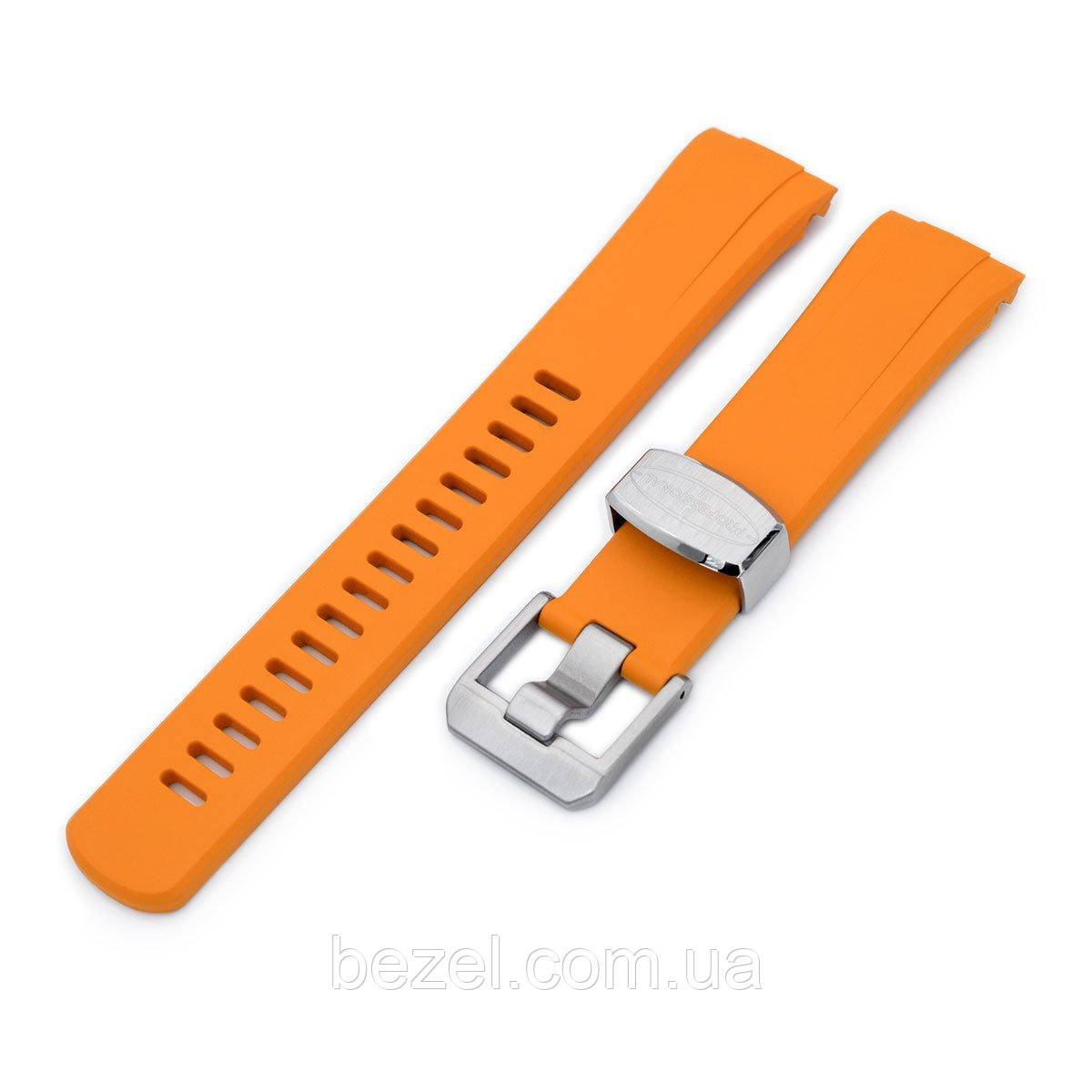 22mm Crafter Blue - Orange Rubber Curved Lug Watch Band for Seiko Turtle SRP777