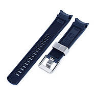 22mm Crafter Blue - Dark Blue Rubber Curved Lug Watch Strap for Seiko Samurai SRPB51, фото 3