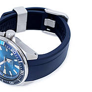 22mm Crafter Blue - Dark Blue Rubber Curved Lug Watch Strap for Seiko Samurai SRPB51, фото 5