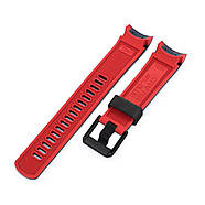 22mm Crafter Blue - Dual Color Blue & Rubber Red Curved Lug Watch Strap for Tudor Black Bay M79230, PVD Black, фото 3