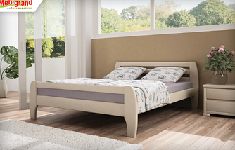 Ліжко двоспальне з натурального дерева Мілан, дерев'яне ліжко двоспальне для спальні