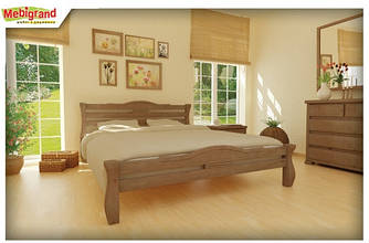 Ліжко двоспальне з натурального дерева Монако, дерев'яне ліжко двоспальне для спальні