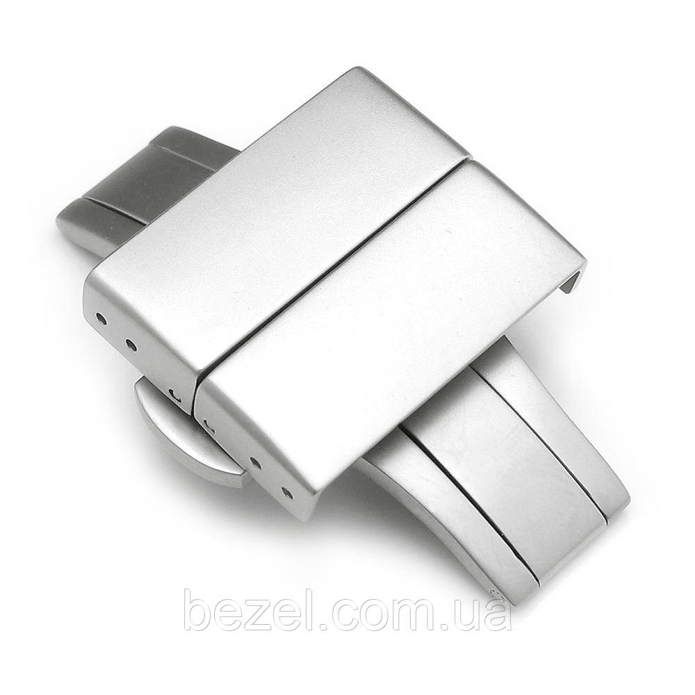 20mm, 22mm Deployment Buckle / Clasp, Sandblast Stainless Steel with Release Button, фото 1