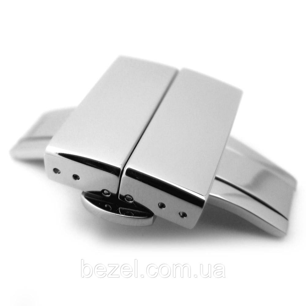 20mm, 22mm, 24mm Deployment Buckle / Clasp, Polished Stainless Steel with Release Button