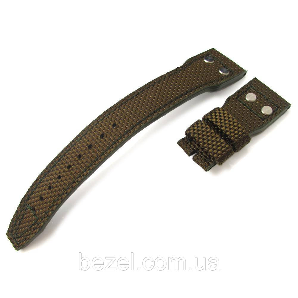 22mm MiLTAT Green Honeycomb Nylon IWC Big Pilot replacement Rivet Strap