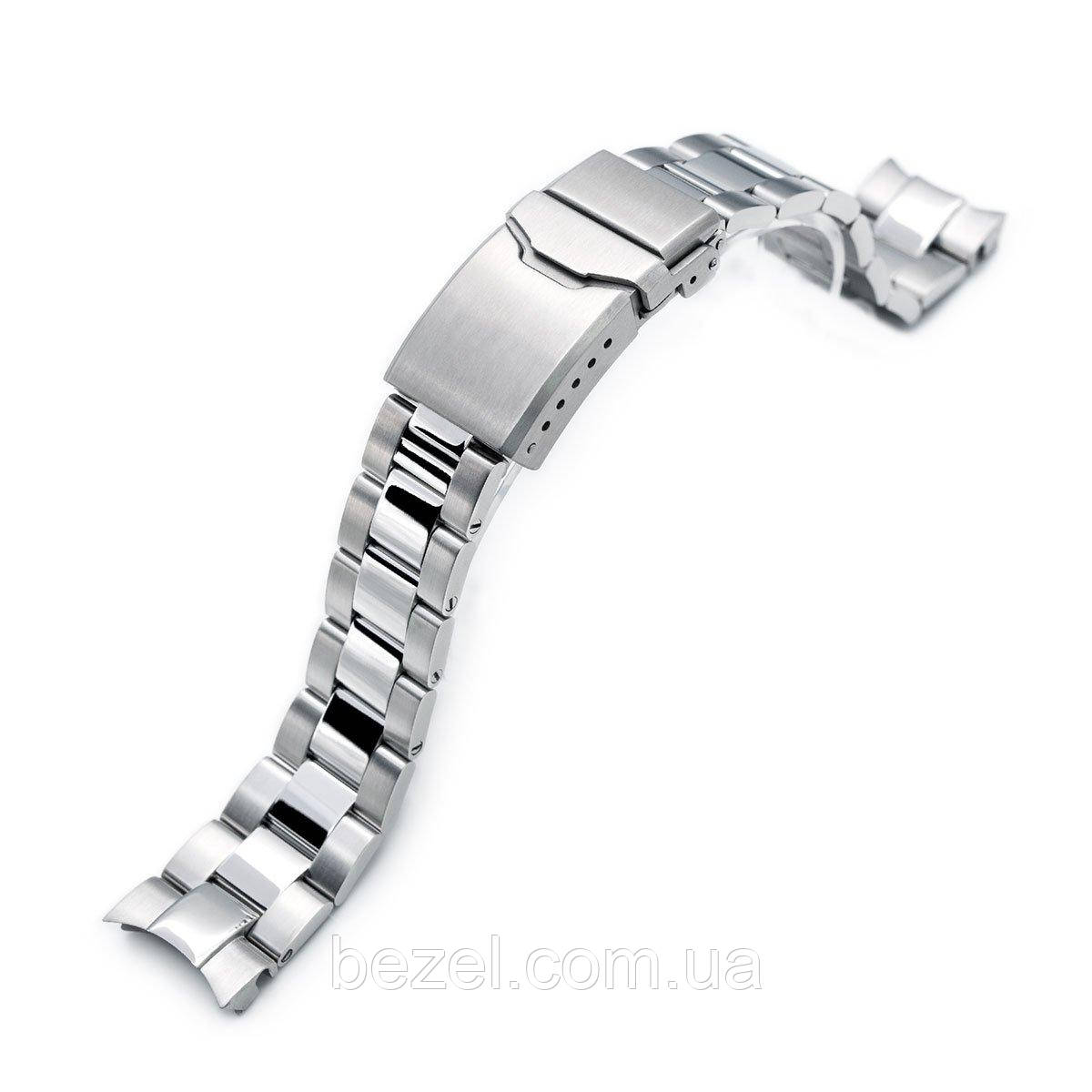 20mm Super 3D Oyster watch band for Seiko Alpinist SARB017, Button Chamfer Clasp Brushed & Polished