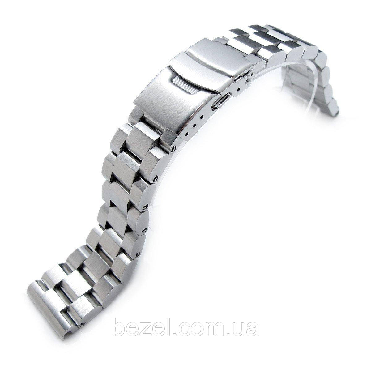 21.5 mm Hexad Oyster 316L Stainless Steel Watch Band for Seiko Tuna, Diver Clasp Brushed