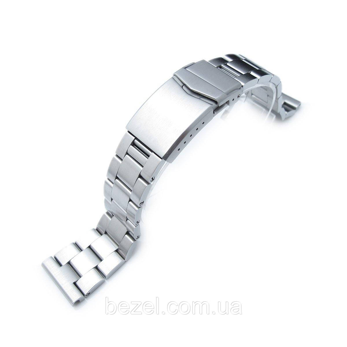 21.5 mm Super Oyster 316L Stainless Steel Watch Band for Seiko Tuna, V-Clasp Button Double Lock