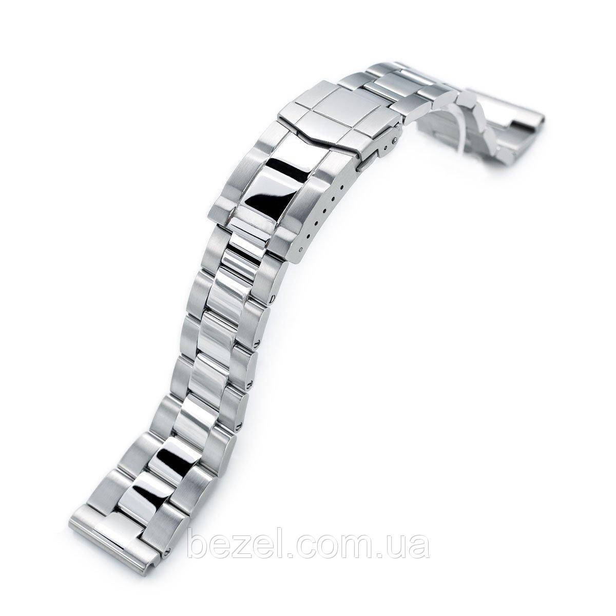 21.5 mm Super Oyster 316L Stainless Steel Watch Band for Seiko Tuna, Brushed & Polished Submariner Clasp, фото 1