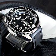 20mm Crafter Blue - Black Rubber Curved Lug Watch Band for Seiko MM300 Prospex Marinemaster SBDX001, Wetsuit, фото 2