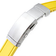 20mm Crafter Blue - Yellow Rubber Curved Lug Watch Band for Seiko MM300 Prospex Marinemaster SBDX001, Wetsuit, фото 3