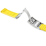 20mm Crafter Blue - Yellow Rubber Curved Lug Watch Band for Seiko MM300 Prospex Marinemaster SBDX001, Wetsuit, фото 5