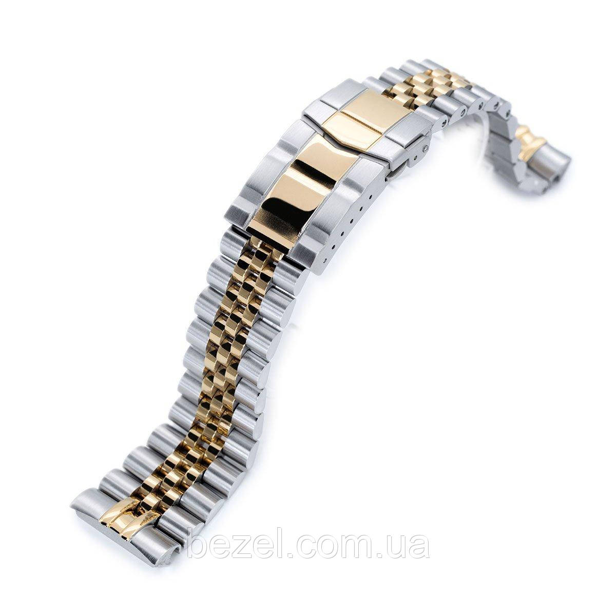 22mm Super 3D Jubilee 316L Stainless Steel Watch Bracelet for Seiko New Turtles SRP777, Two Tone IP Gold