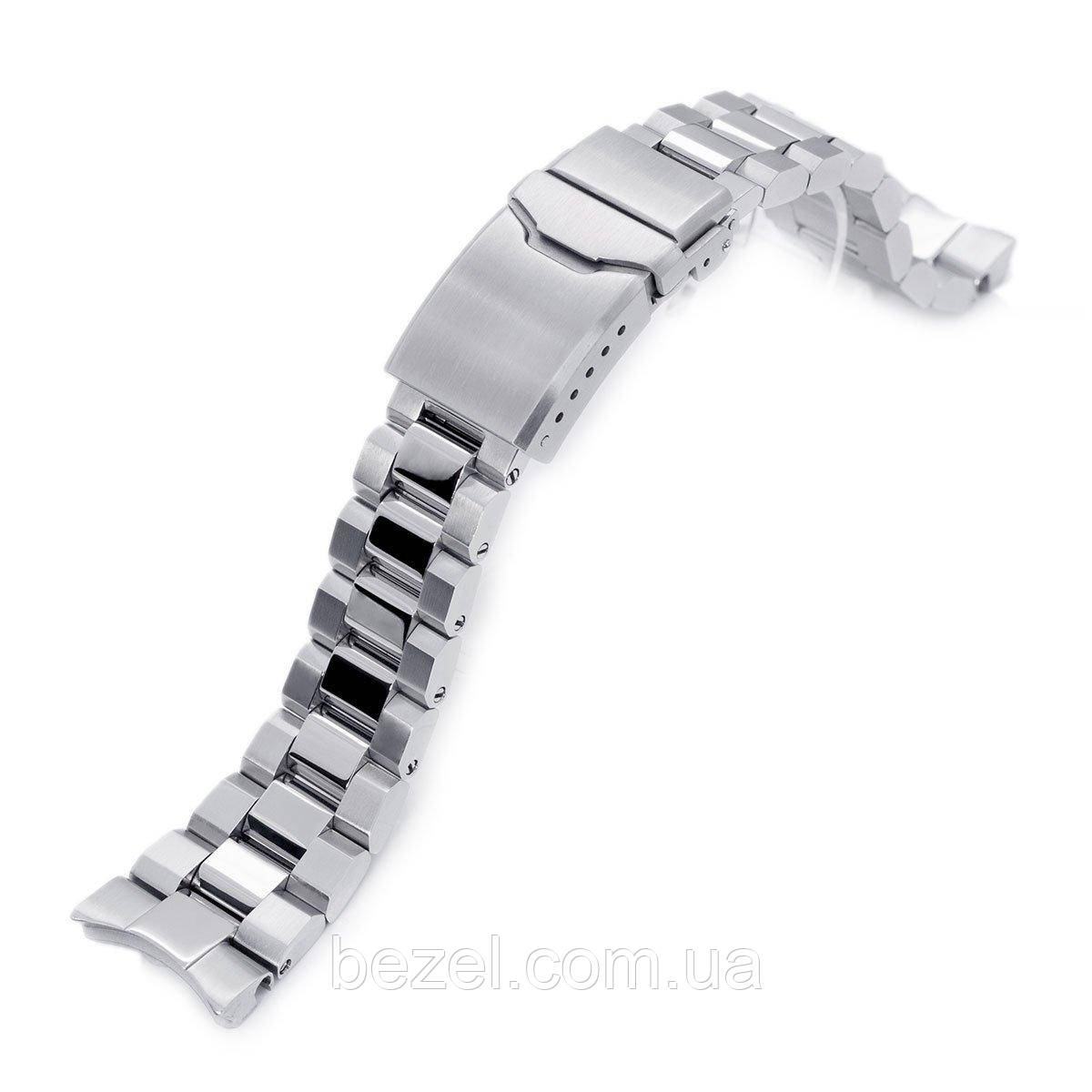 22mm Hexad Oyster 316L Stainless Steel Watch Band for Seiko Samurai SRPB51, Brushed & Polished Button Chamfer