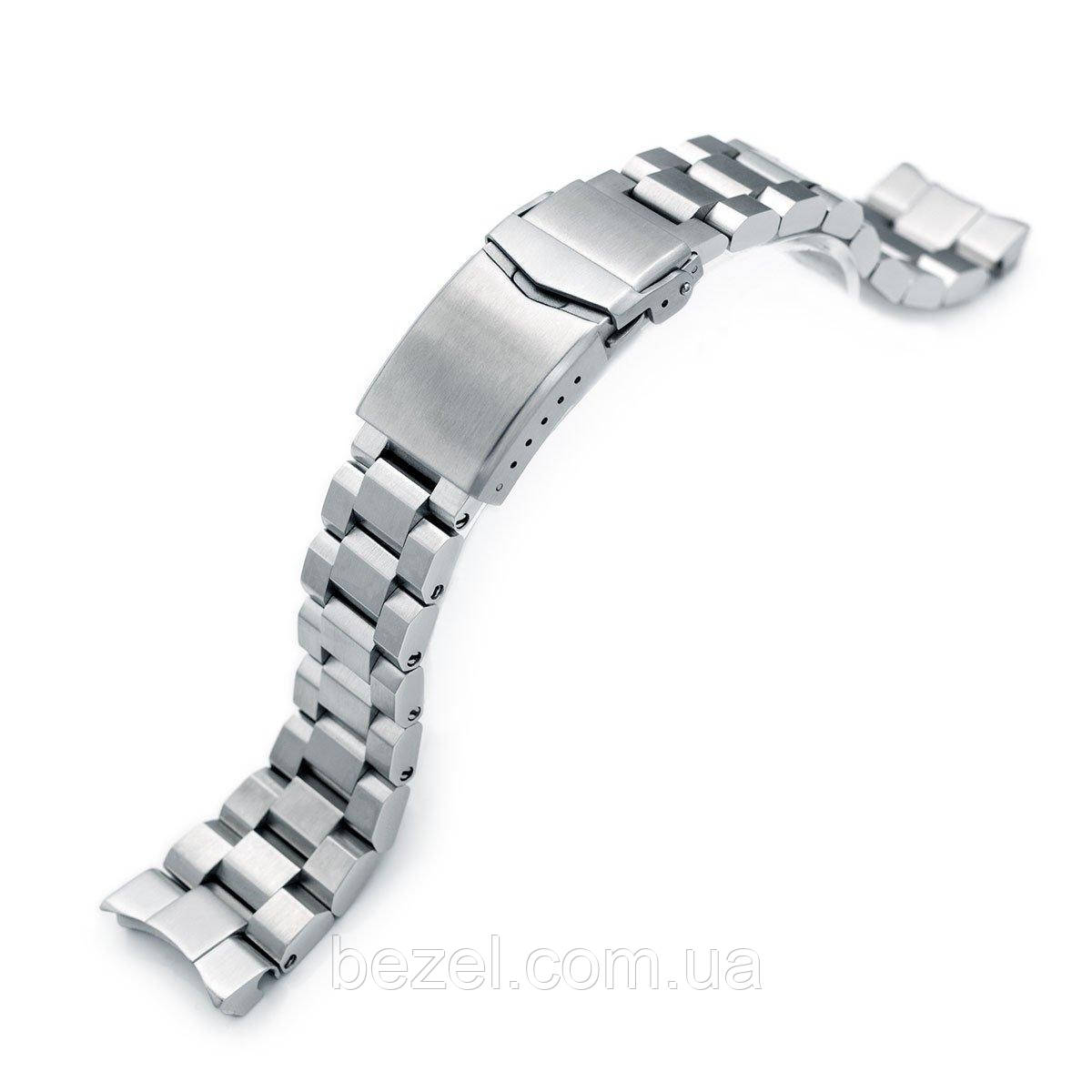 22mm Hexad Oyster 316L Stainless Steel Watch Band for Seiko Samurai SRPB51, V-Clasp Button Double Lock