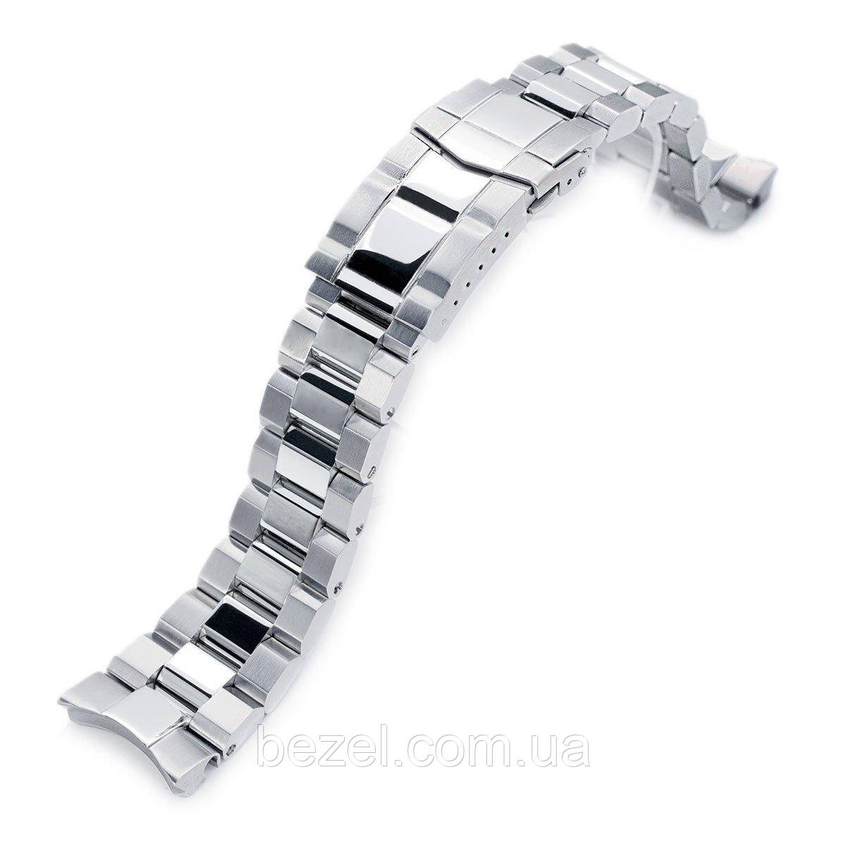 22mm Hexad Oyster 316L Stainless Steel Watch Band for Seiko Samurai SRPB51, Brushed & Polished Submariner