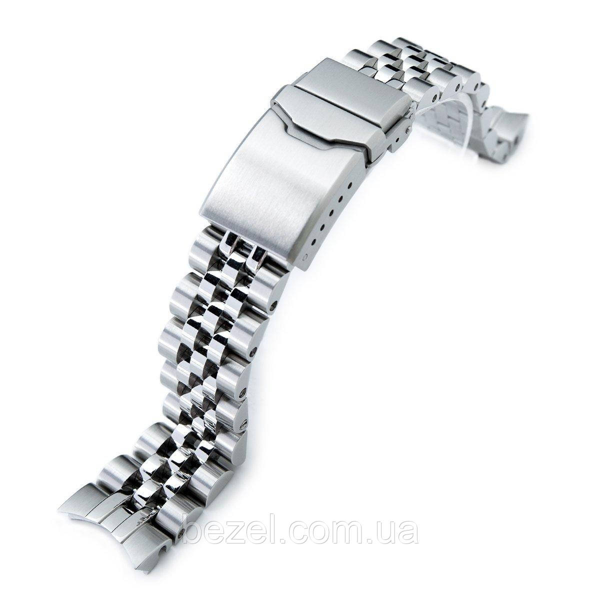 20mm ANGUS Jubilee 316L Stainless Steel Watch Bracelet for Seiko SARB033, Brushed, Button Chamfer