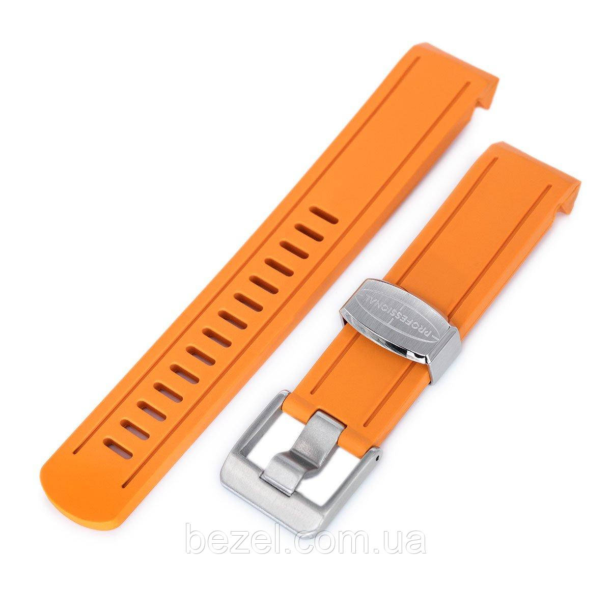 20mm Crafter Blue - Orange Rubber Curved Lug Watch Band for Seiko Sumo SBDC001