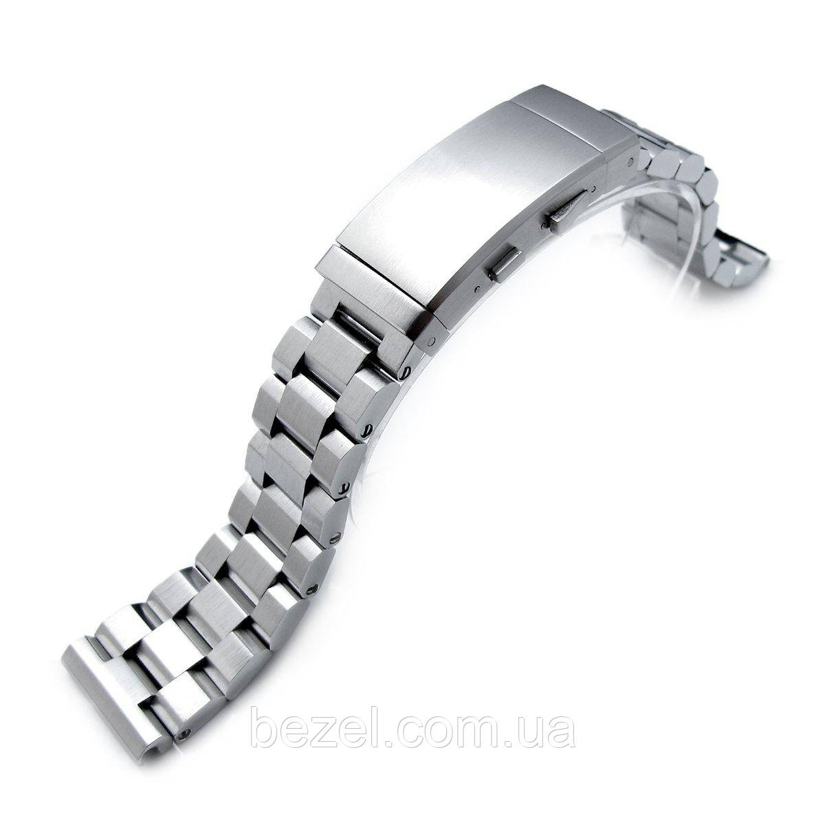 22mm Hexad Oyster 316L Stainless Steel Watch Band Straight Lug, Wetsuit Ratchet Buckle Brushed, фото 1