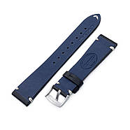 20mm, 21mm, 22mm MiLTAT Horween Chromexcel Watch Strap, Color Black, Beige Stitching, фото 3