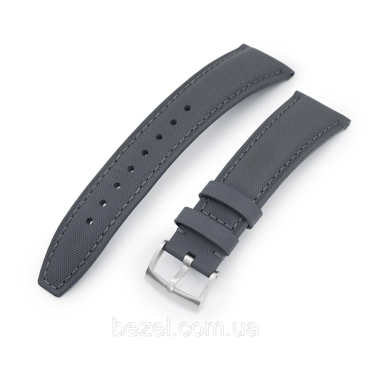20mm or 22mm Military Grey Kevlar Finish Watch Strap, Brushed