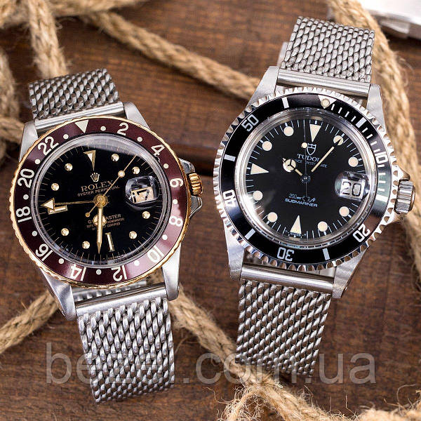 20mm 22mm Solid End Massy Mesh Band Stainless Steel Watch Bracelet V Clasp Brushed BEZEL 945420506