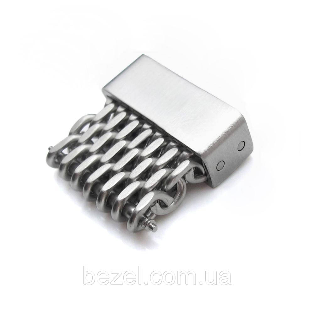 18mm, 20mm, 22mm or 24mm Stainless Steel mesh band extension piece, Brushed