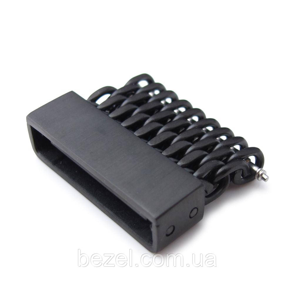 18mm,20mm,22mm or 24mm Stainless Steel mesh band extension piece, PVD Black