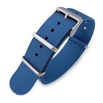 NATO 20mm G10 Military Watch Band Nylon Strap, Blue, Sandblasted, 260mm