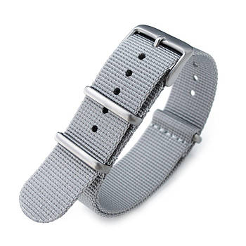 NATO 20mm G10 Military Watch Band Nylon Strap, Military Grey, Sandblasted, 260mm