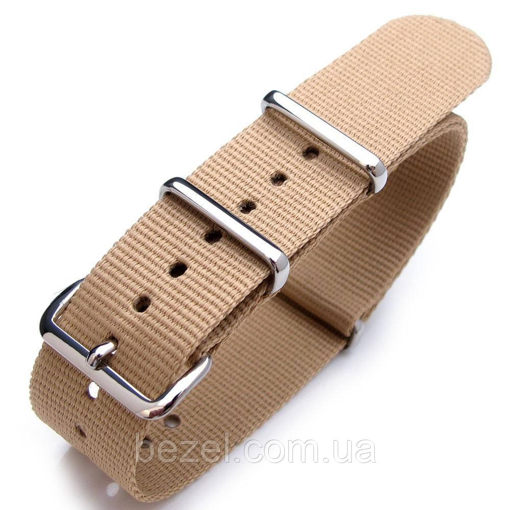 Nato 20mm Heat Sealed Heavy Nylon Polished Buckle - Desert